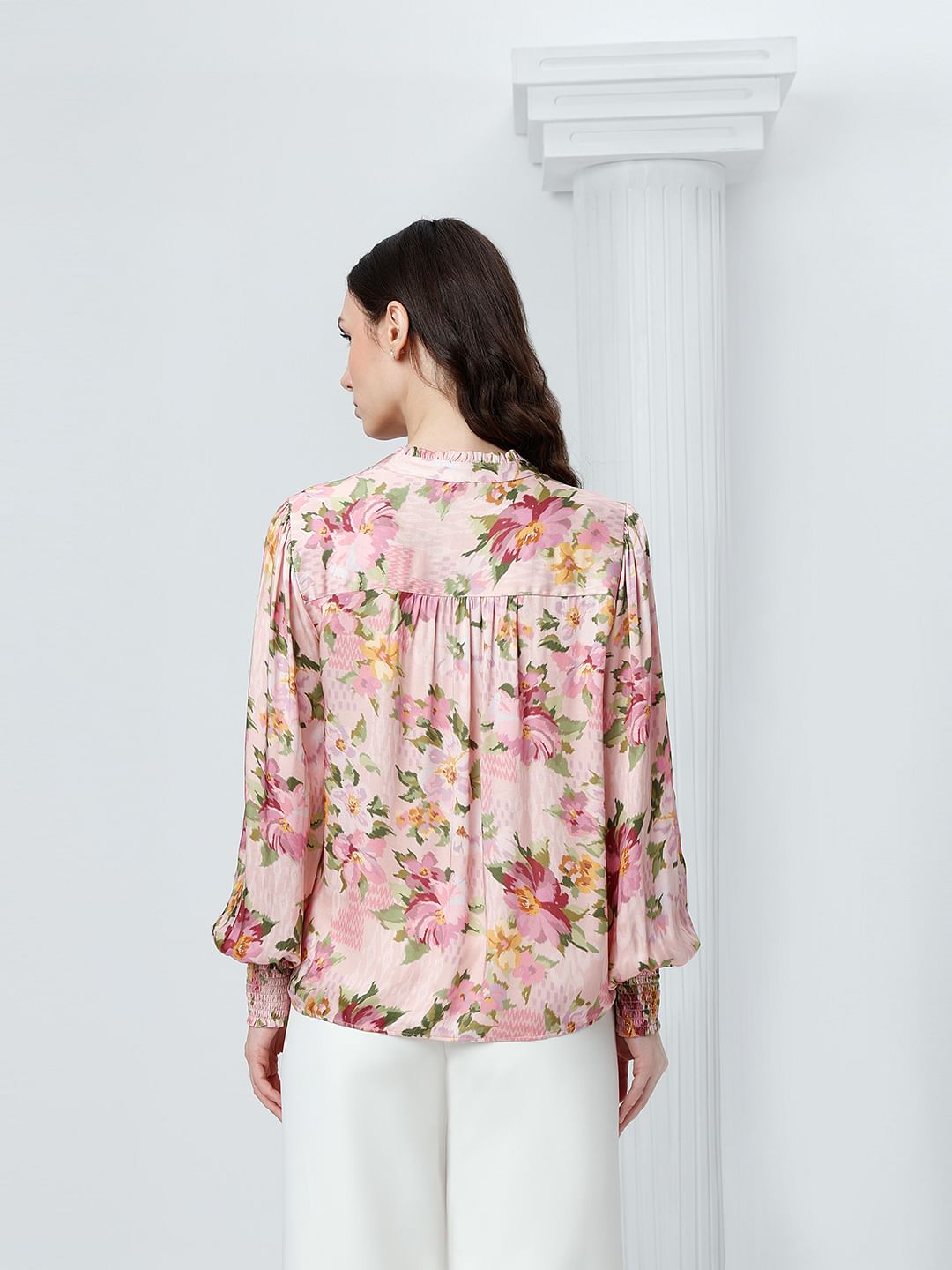 Pink Floral Print Top