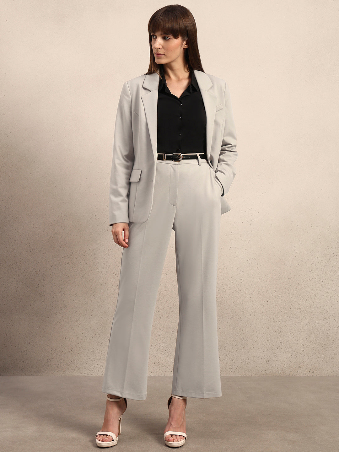 Animal Print Lining Tailored Blazer