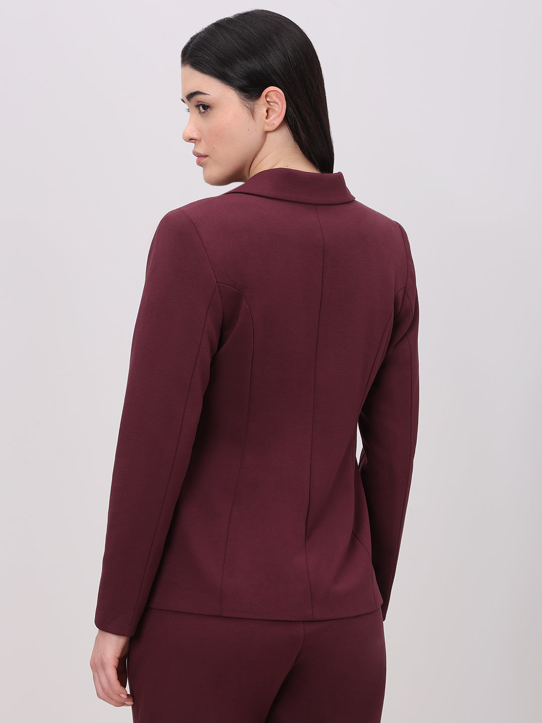 Burgundy Fitted Blazer