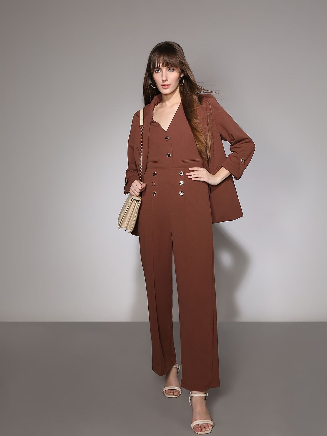 Brown High Rise Pants