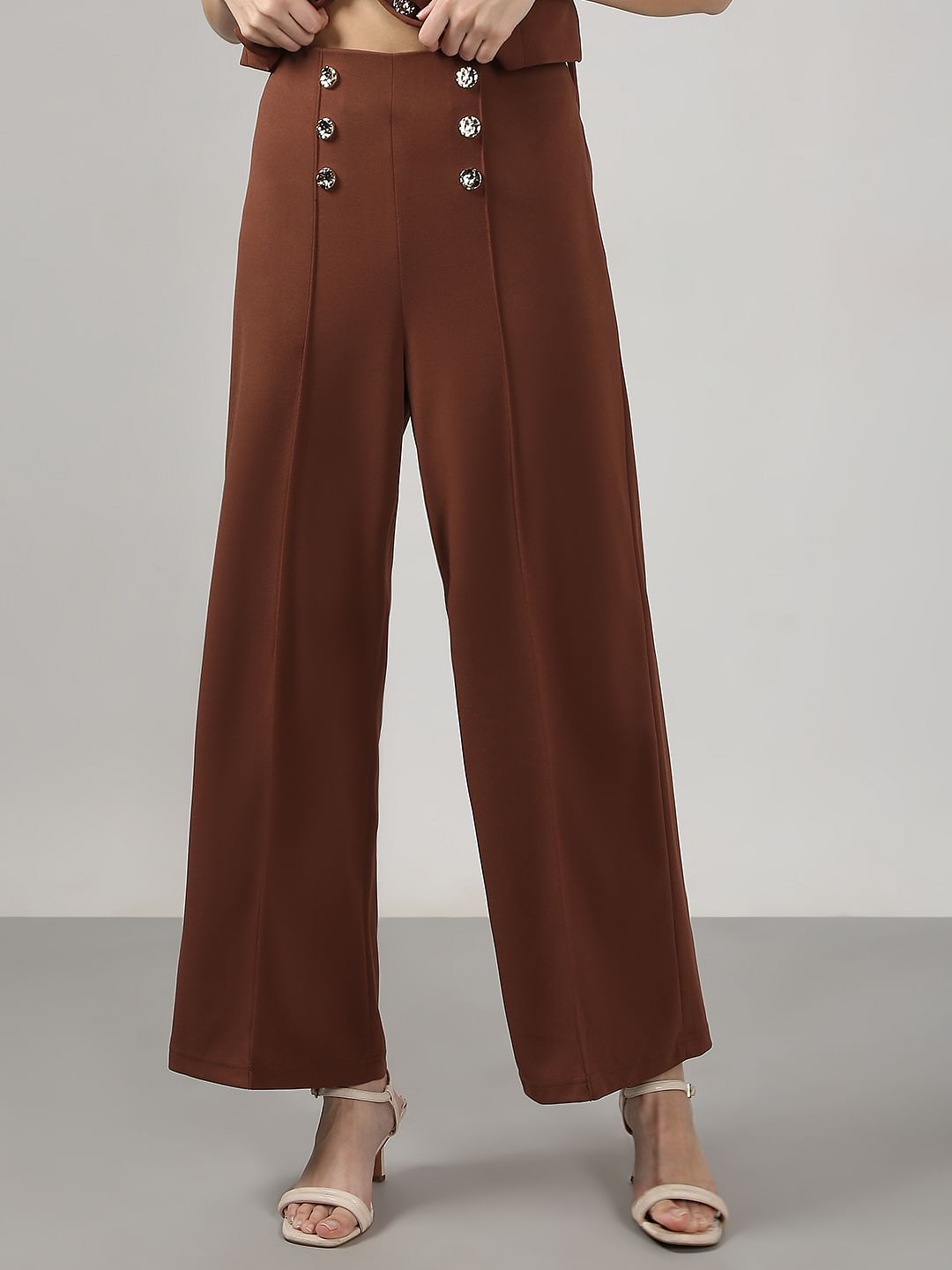 Brown High Rise Pants