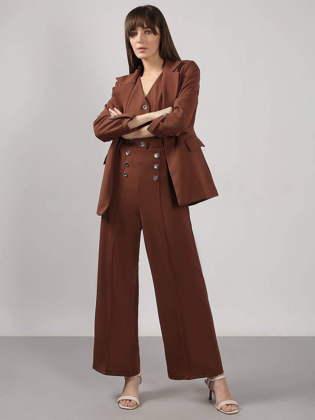 Brown High Rise Pants