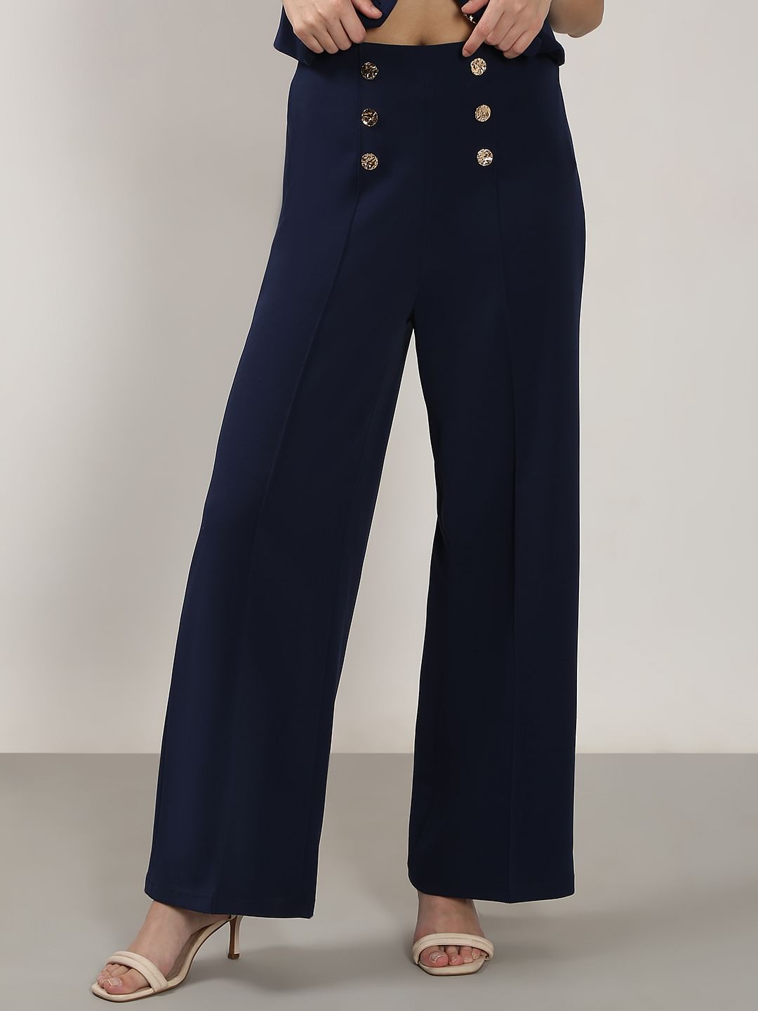 Navy Blue High Rise Pants