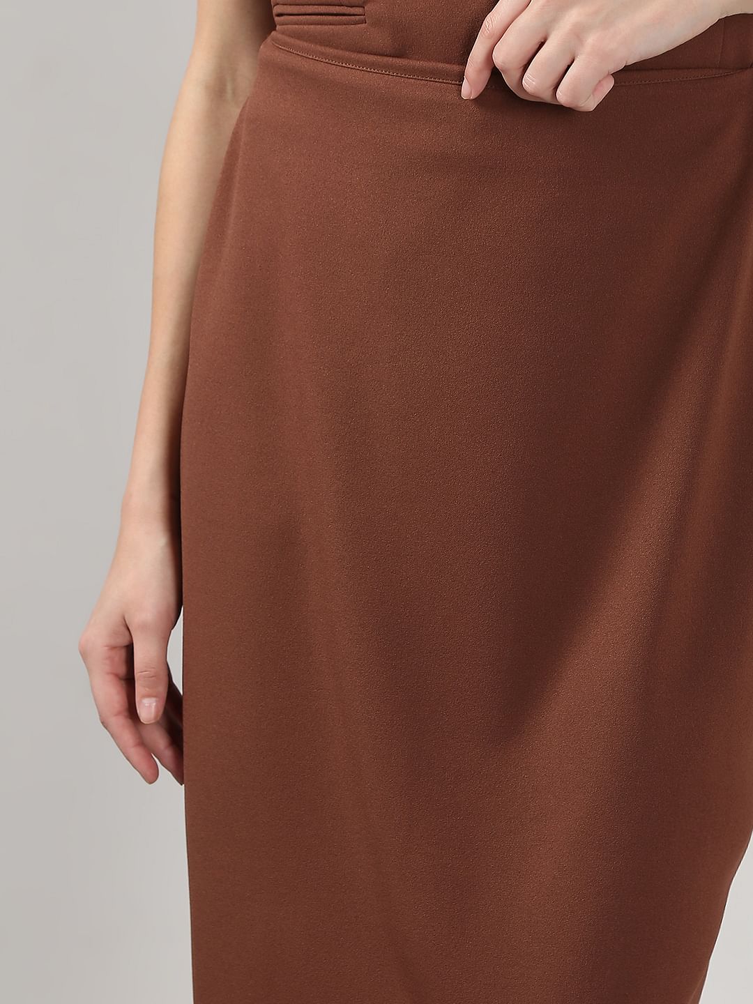 Brown High Rise Skirt