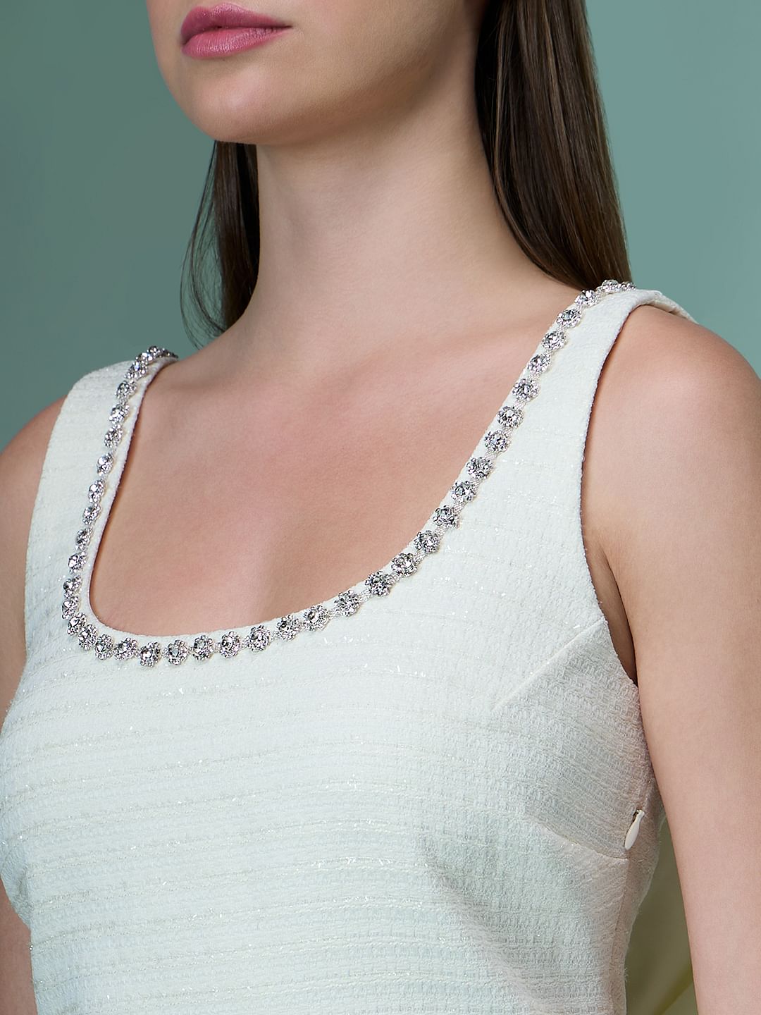 Marquee White Bow Detail Mini Dress