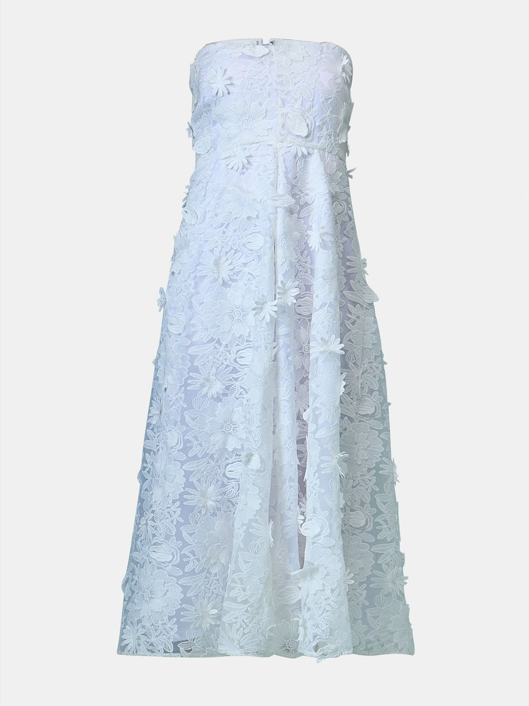 Marquee White Lace Applique Off-Shoulder Dress