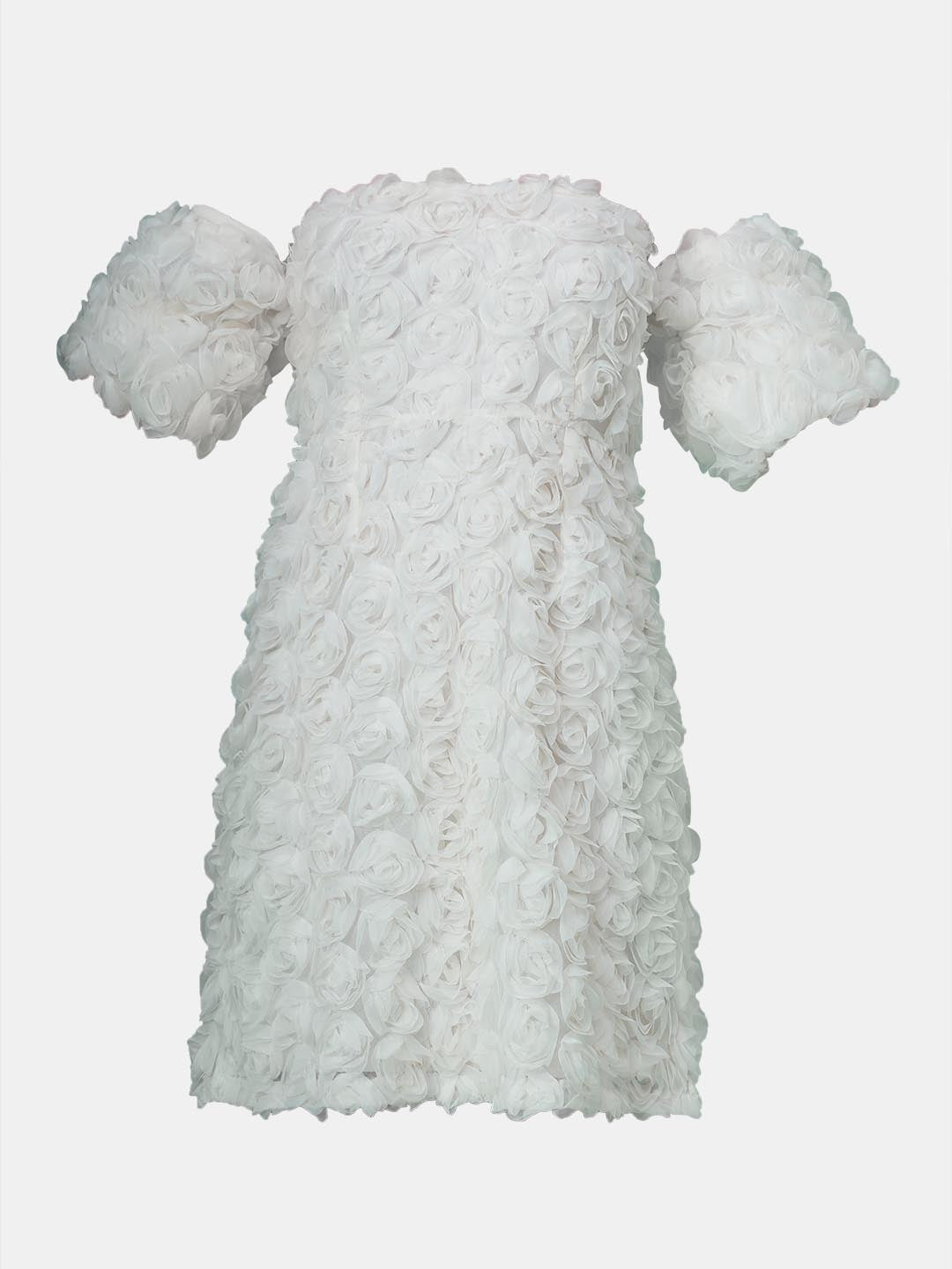 Marquee Ecru Rose Applique Dress