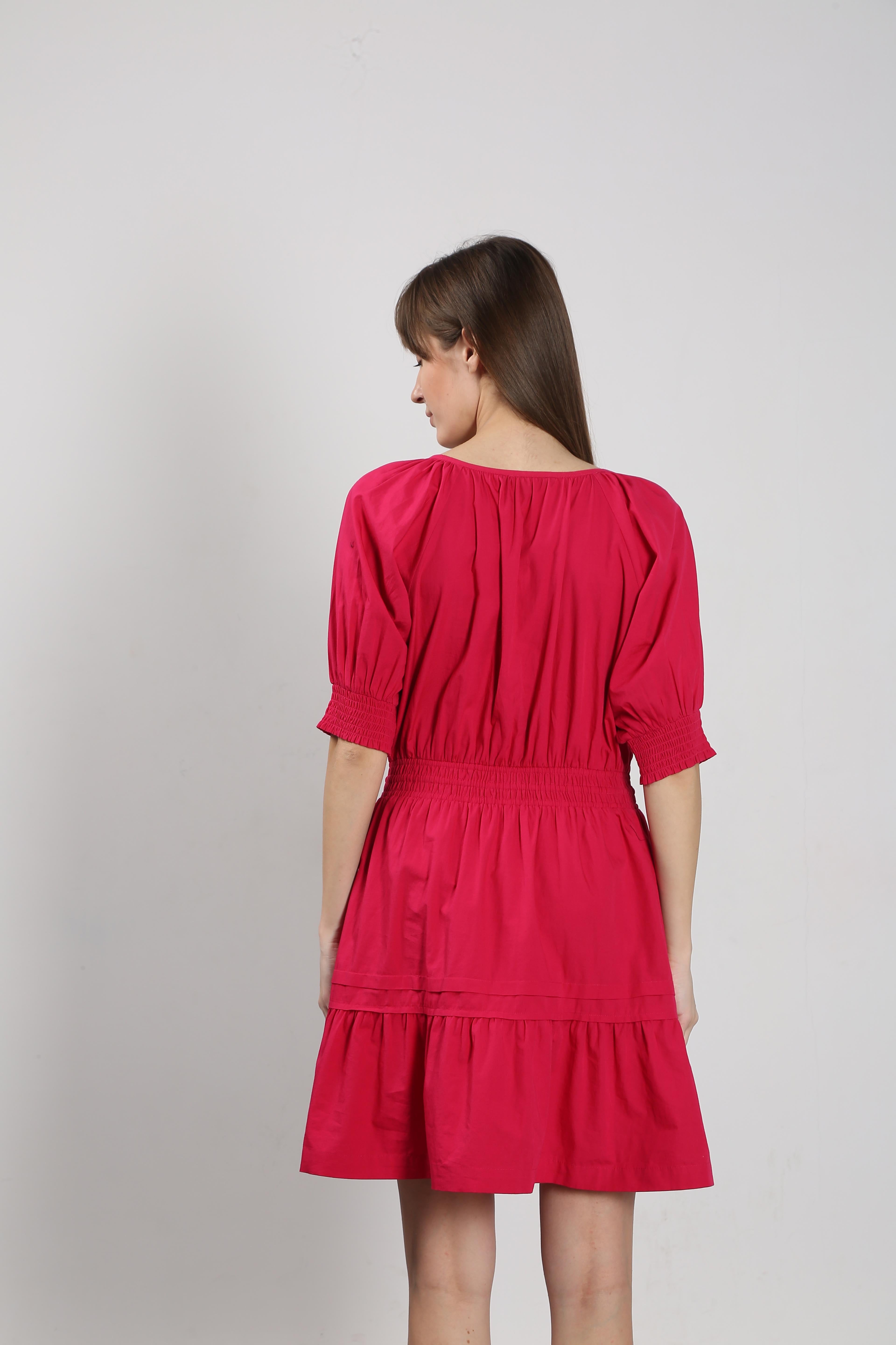 Vero Moda Red Puff Sleeves Dress