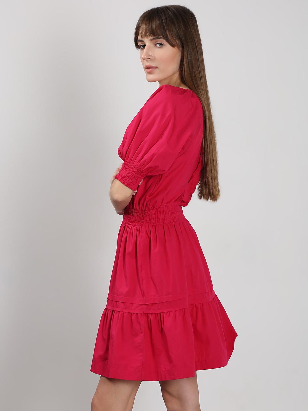 Vero Moda Red Puff Sleeves Dress