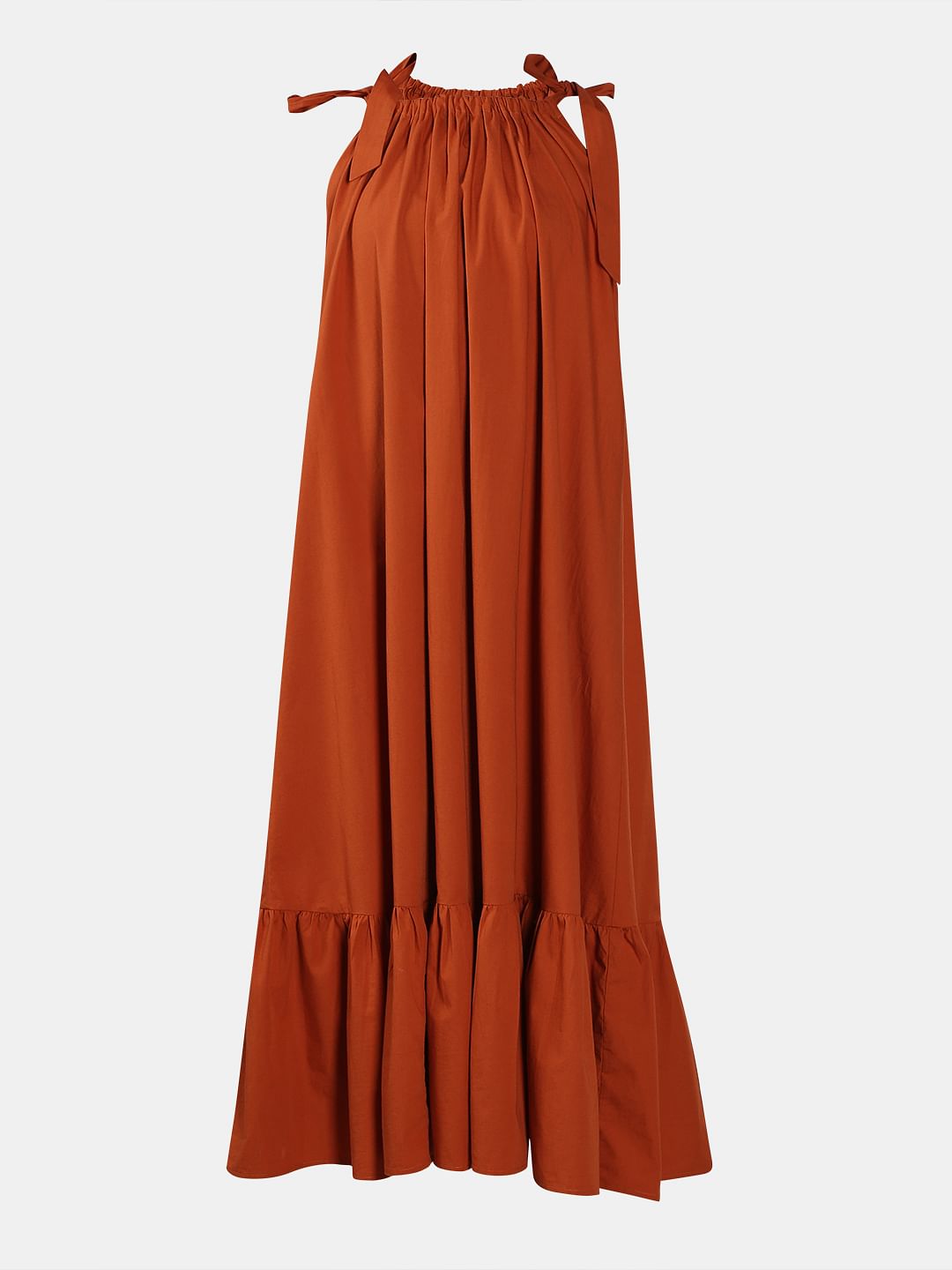 Rust Midi Dress