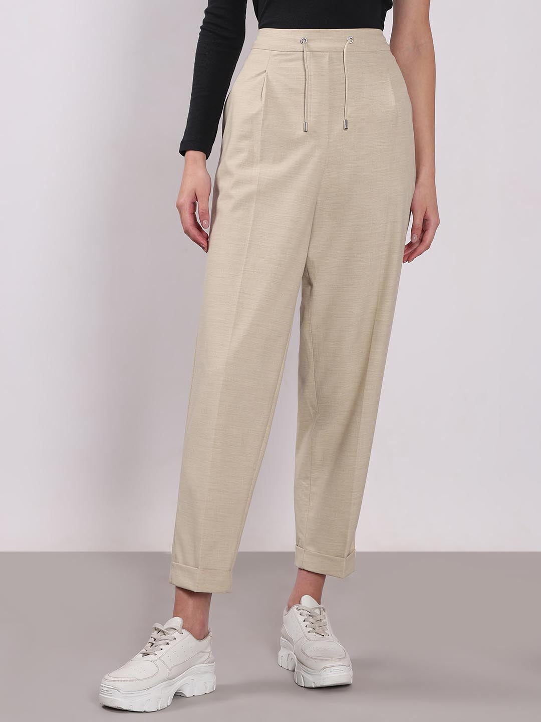 Vero Moda Beige Tapered Fit Pants
