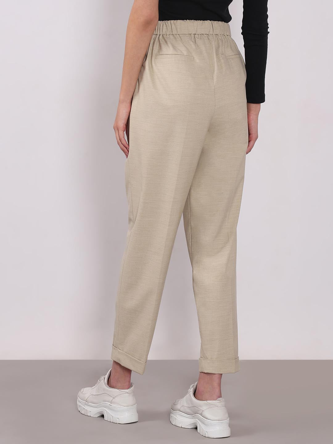 Vero Moda Beige Tapered Fit Pants