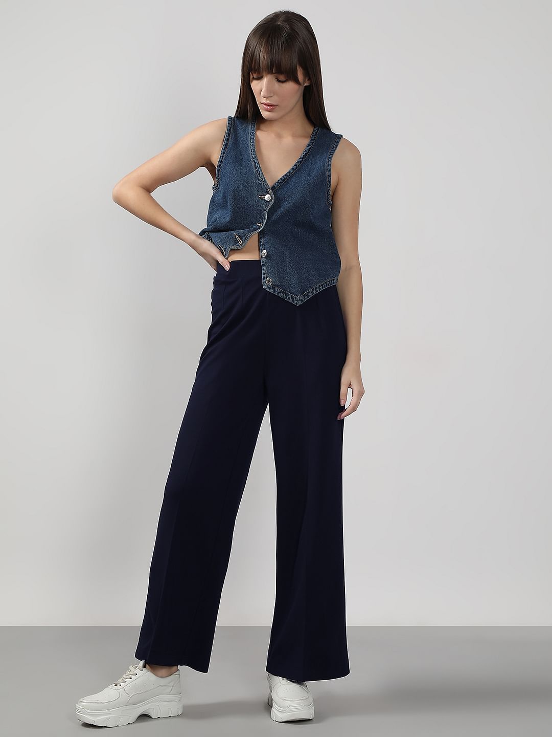 Dark Navy Flared Pants