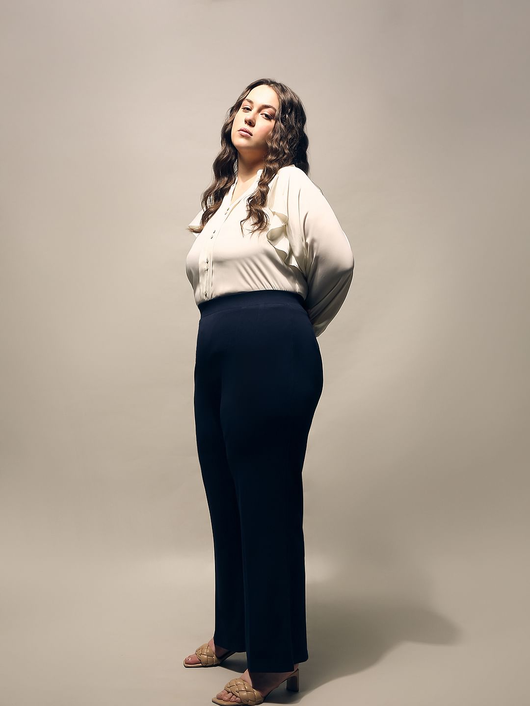 Curve Black Flared Pants