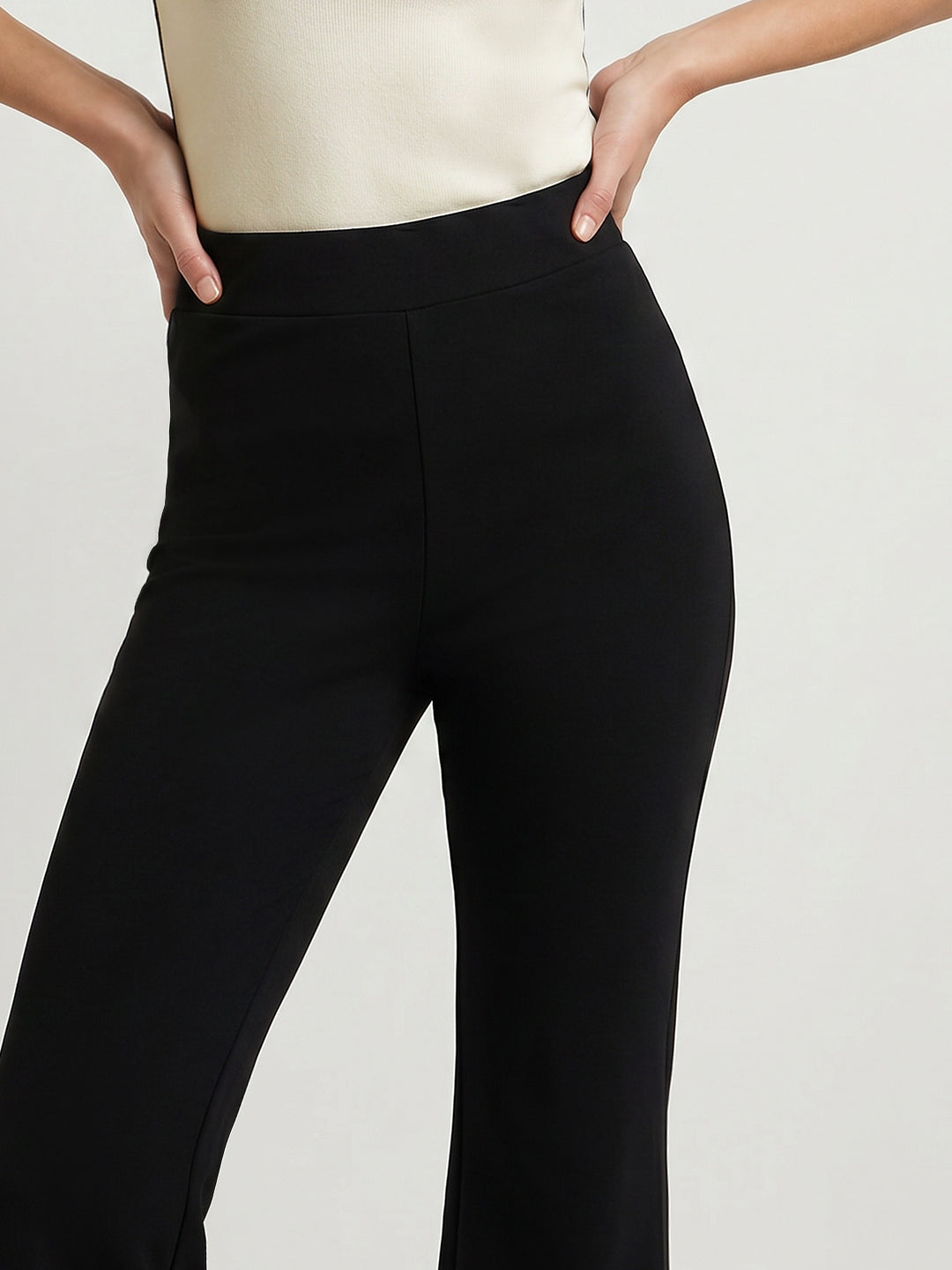 Black High Rise Flared Pants