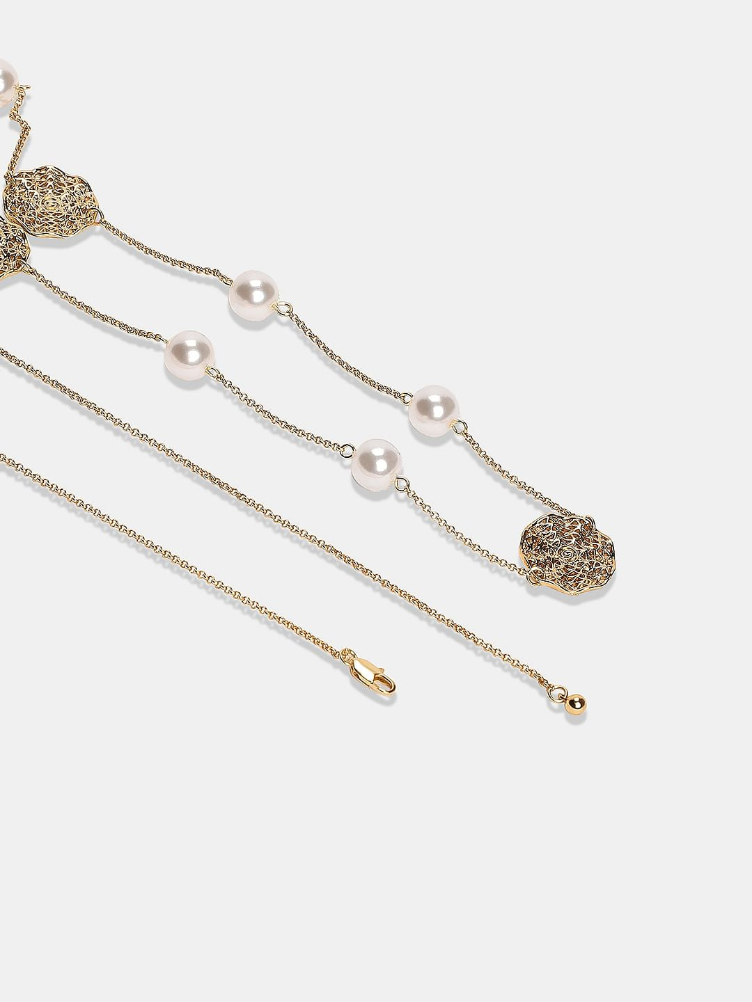 Golden Pearl Detail Necklace