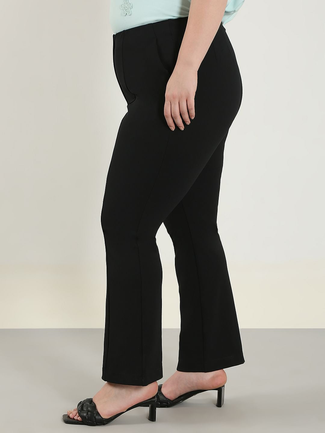 Curve Black High Rise Flared Pants