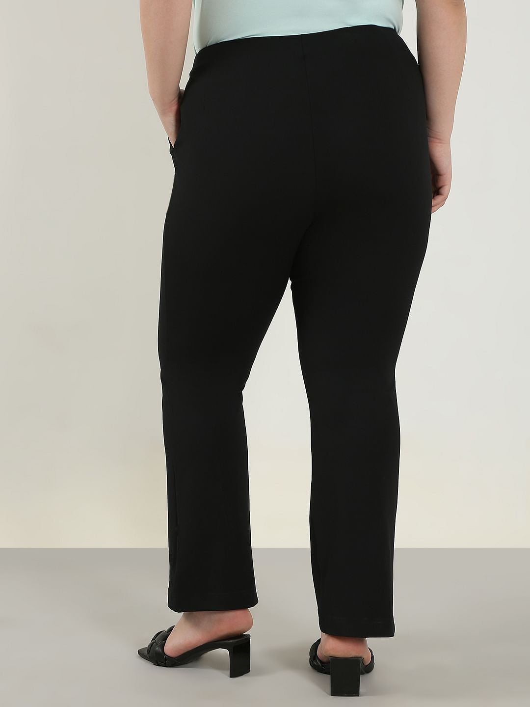 Curve Black High Rise Flared Pants