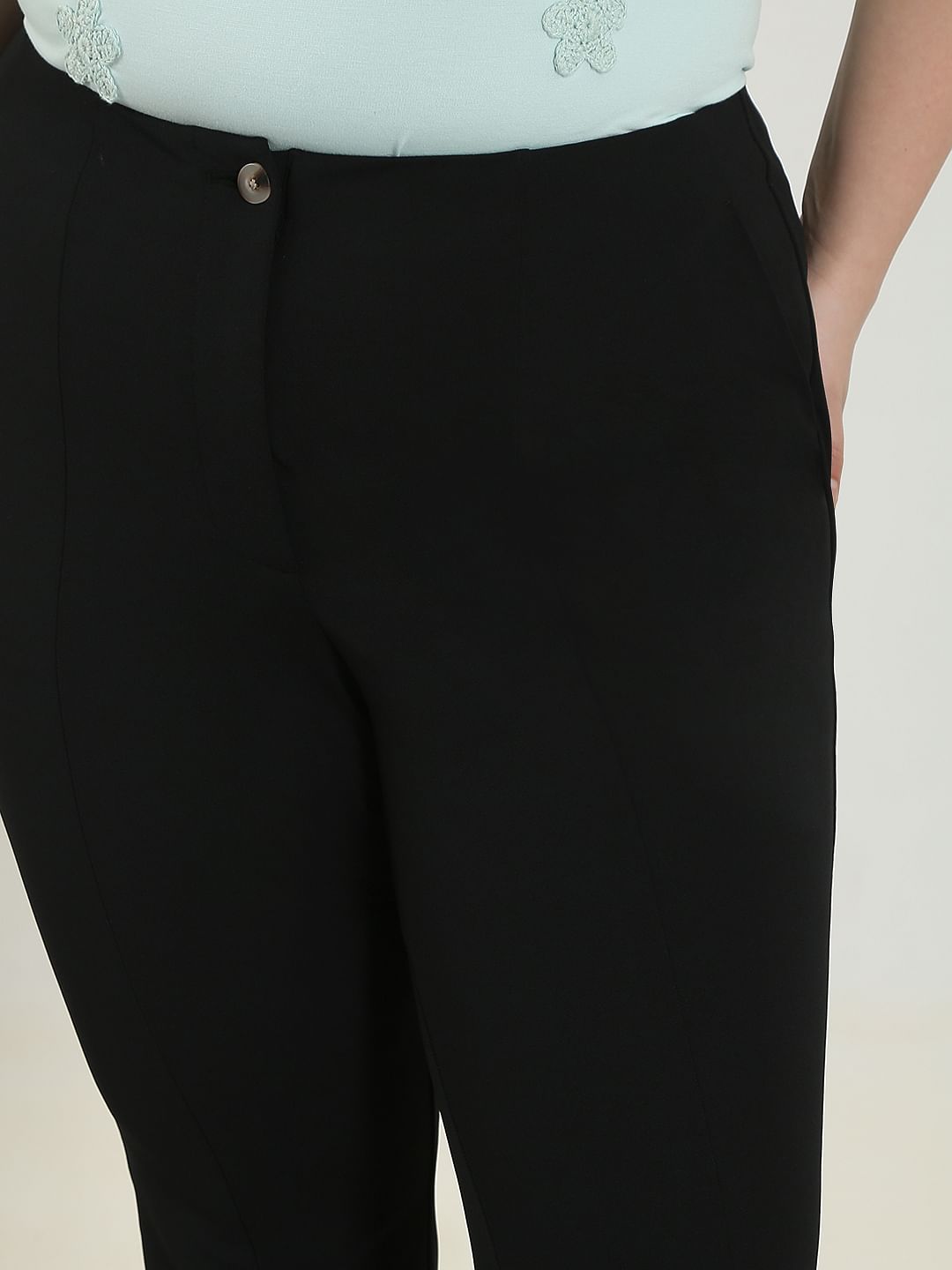 Curve Black High Rise Flared Pants