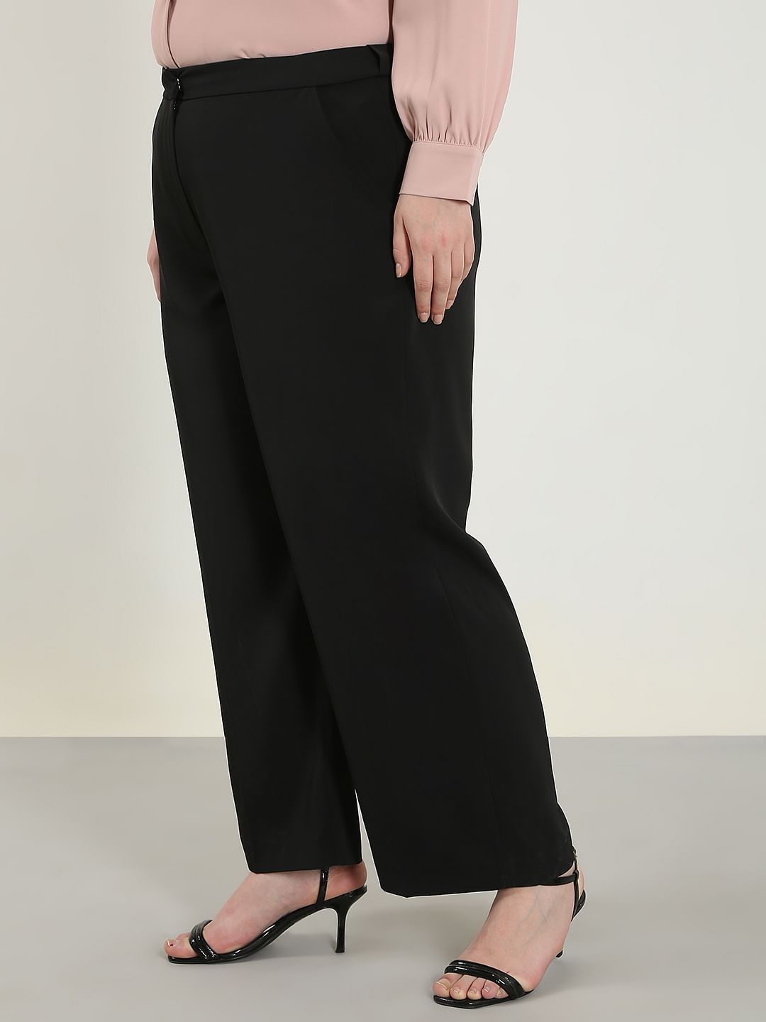 Curve Black High Rise Flared Pants