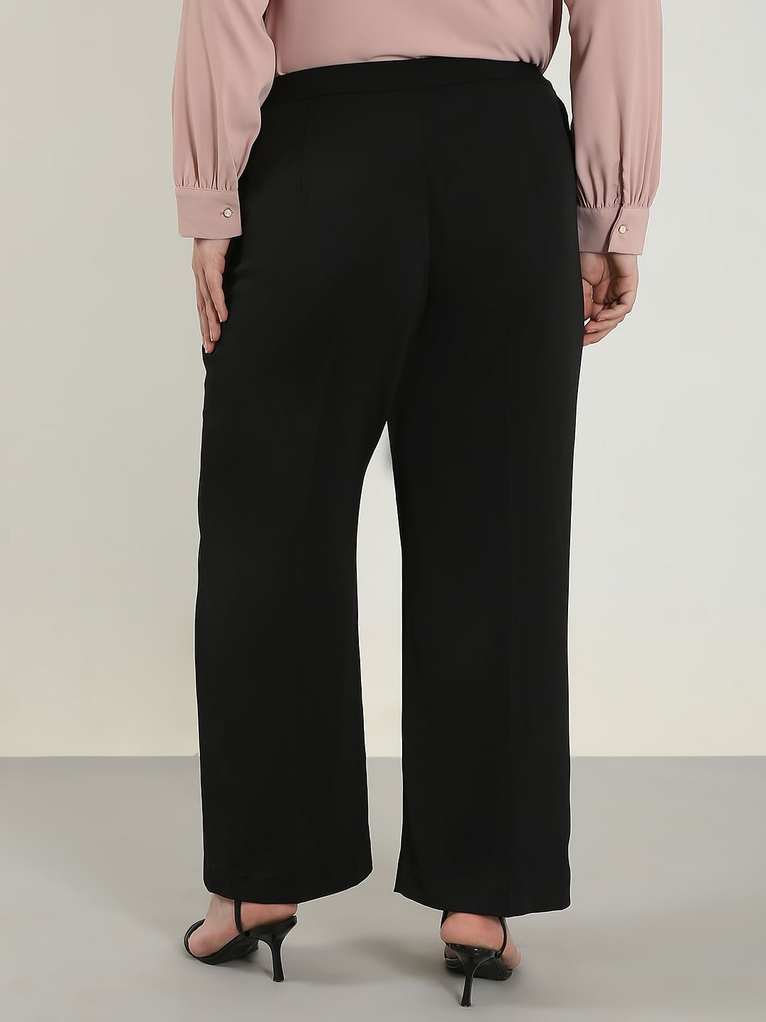 Curve Black High Rise Flared Pants