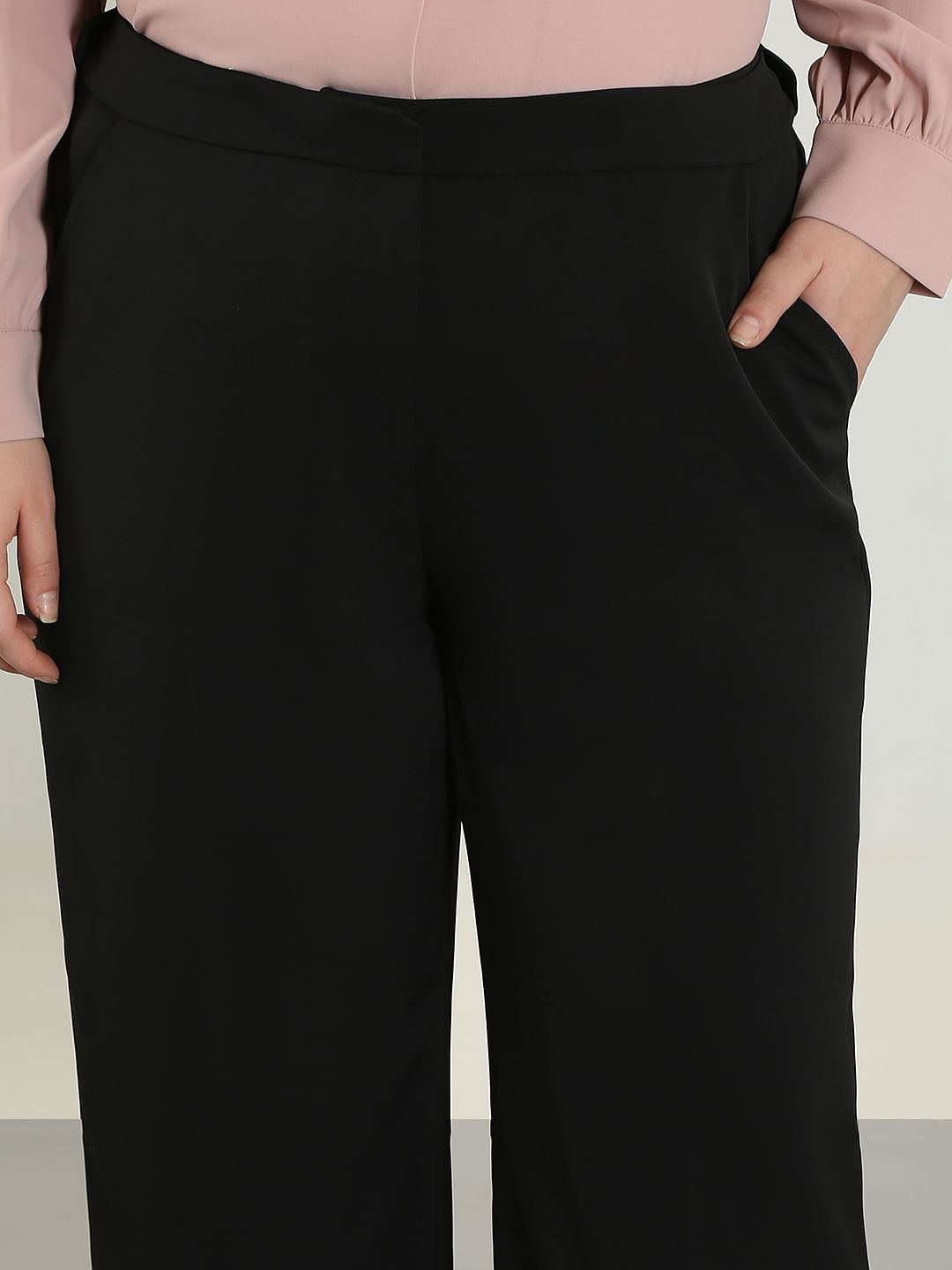 Curve Black High Rise Flared Pants