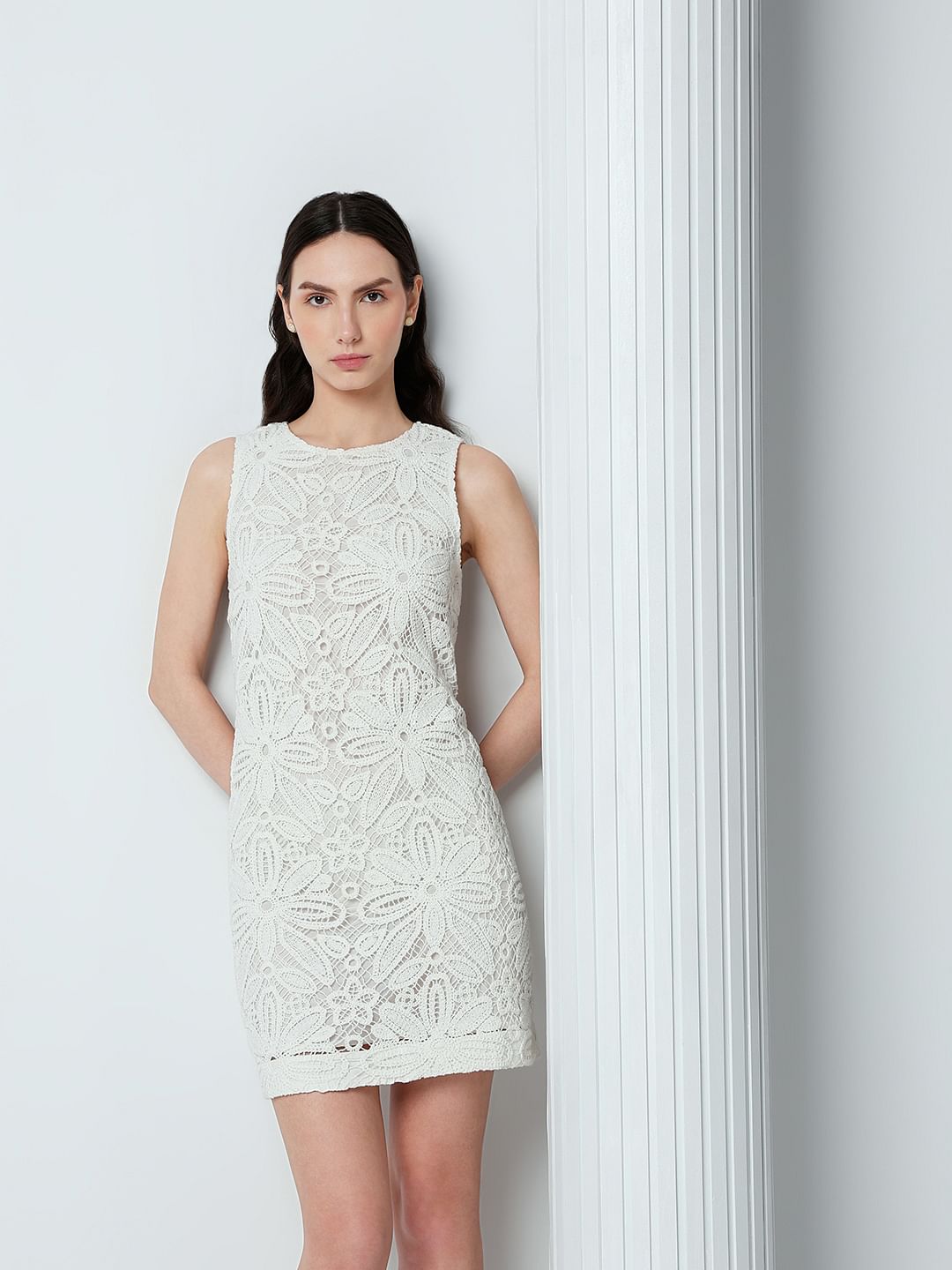 White Floral Lace Dress