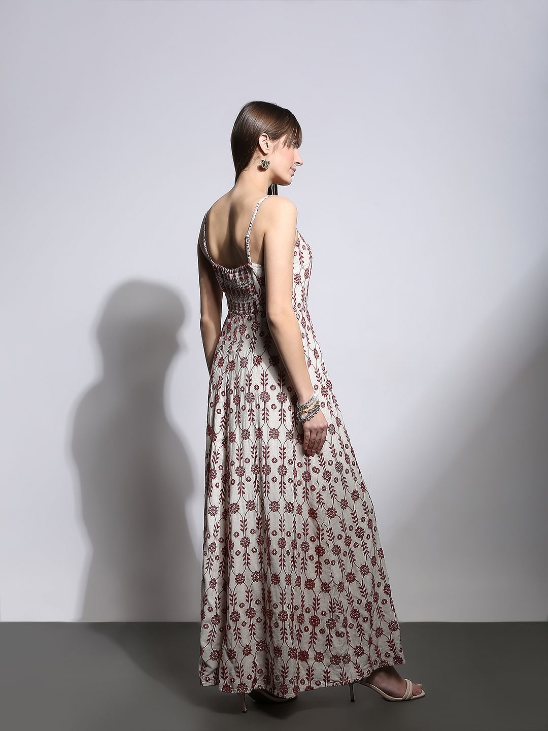 Off-White Embroidered Maxi Dress