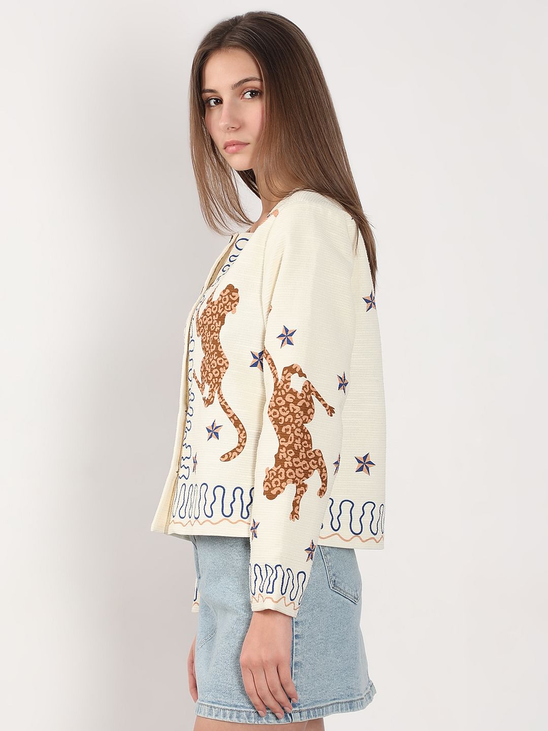 Ecru Printed Shacket