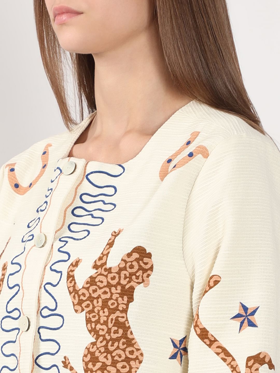 Ecru Printed Shacket