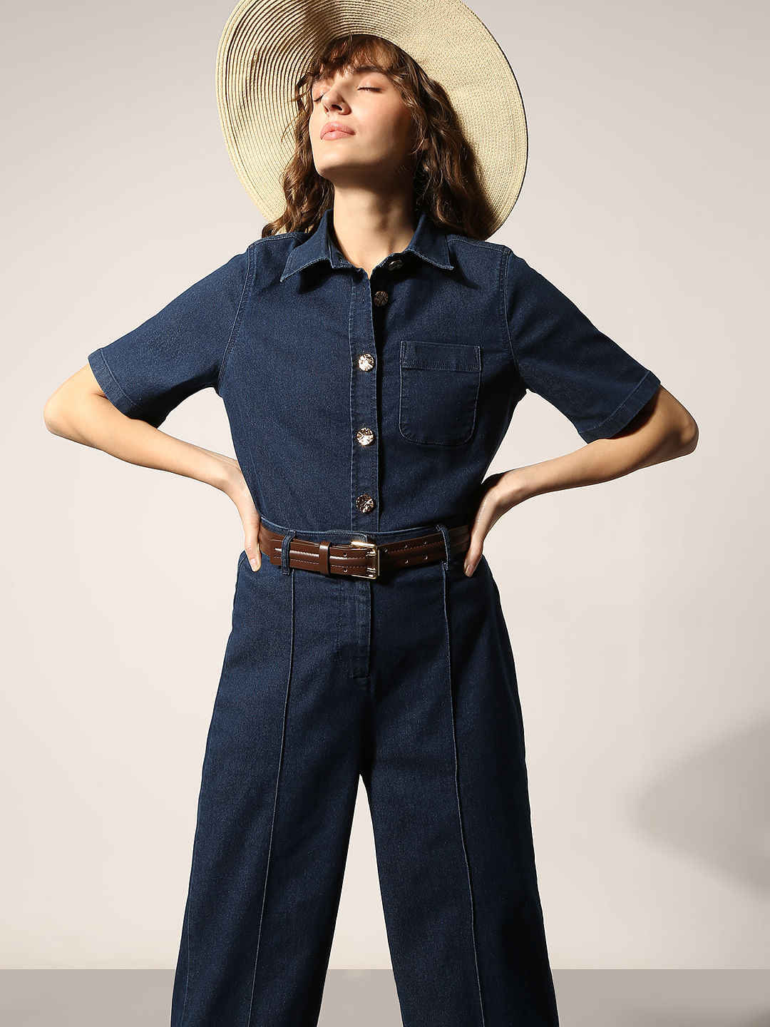 Blue Co-Ord Set Denim Shirt