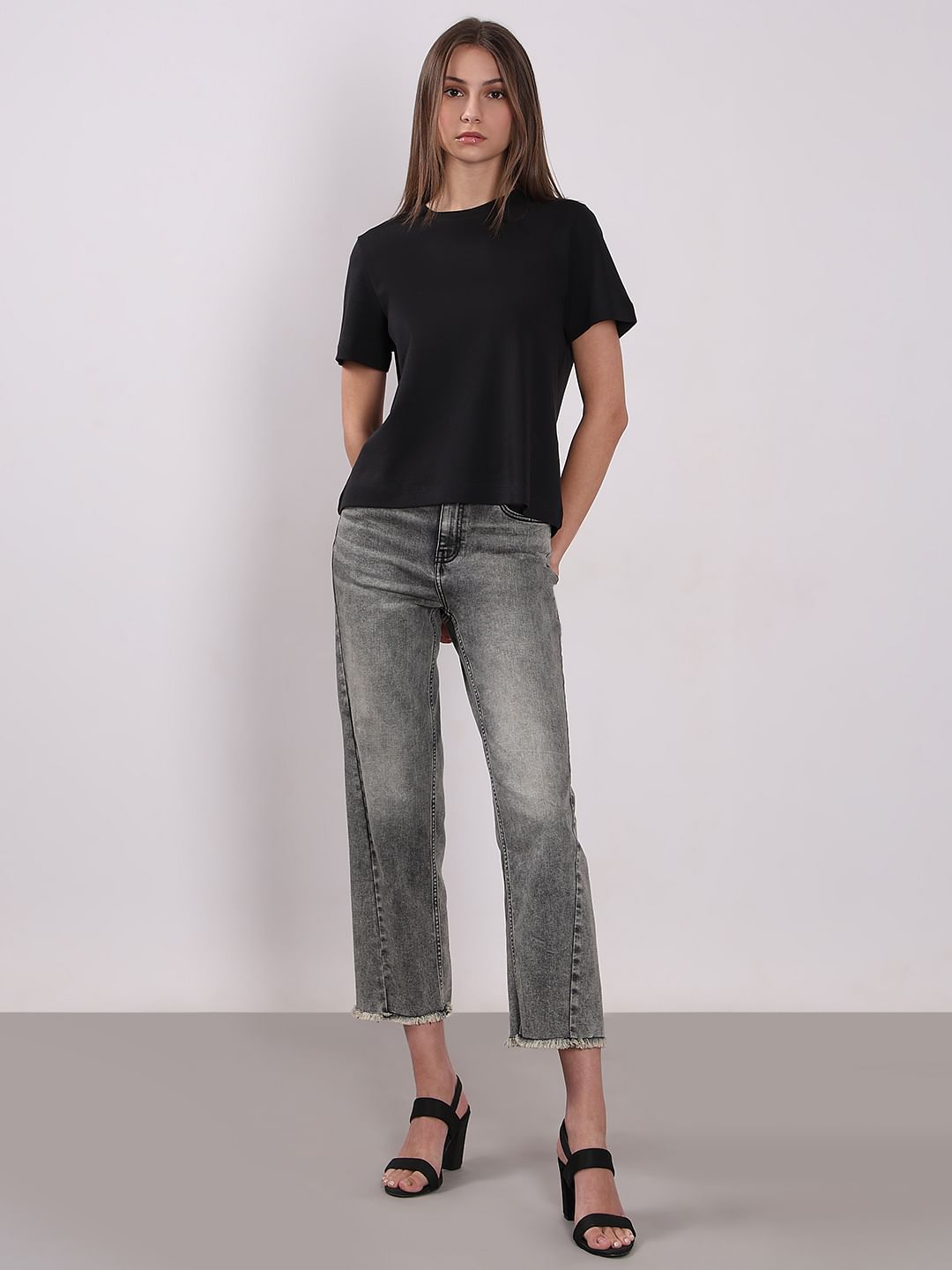 Black Cotton O-Neck T-Shirt