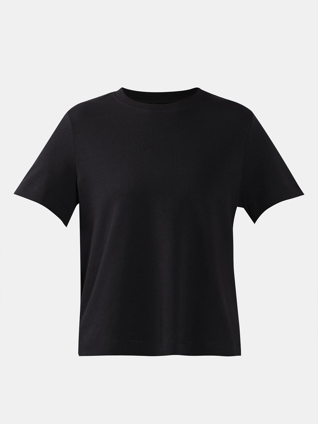 Black Cotton O-Neck T-Shirt