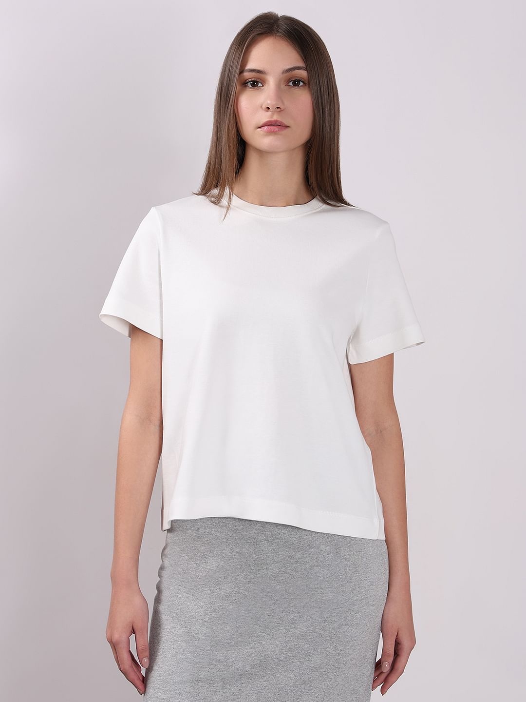 White Cotton O-Neck T-Shirt