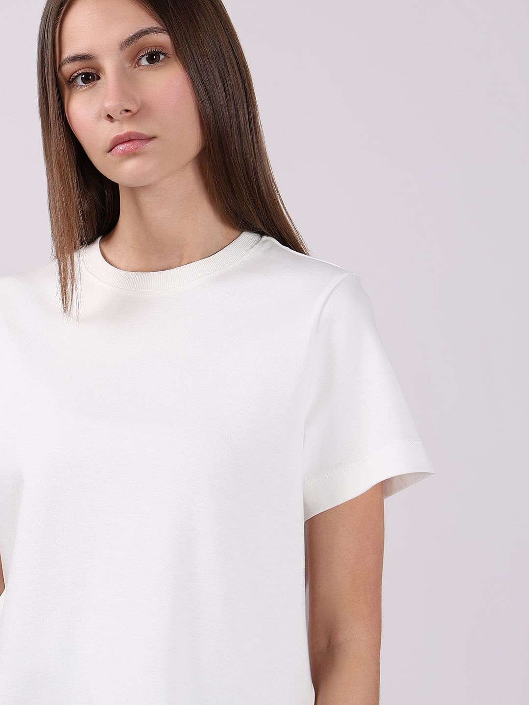 White Cotton O-Neck T-Shirt