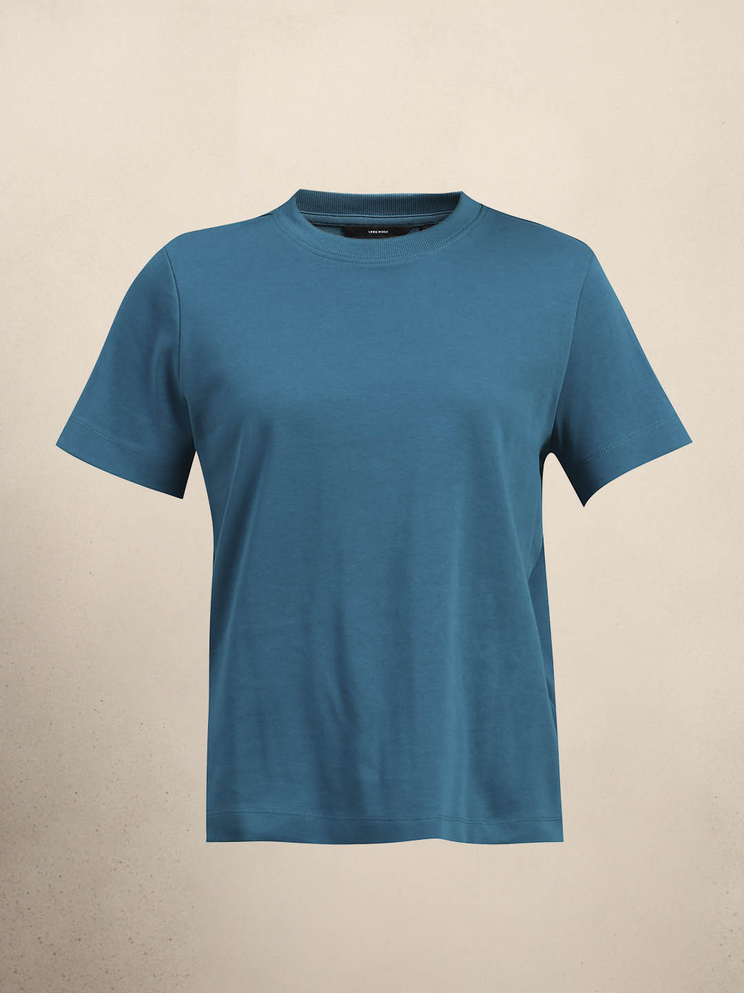 Crew Neck Cotton T-Shirt - Blue
