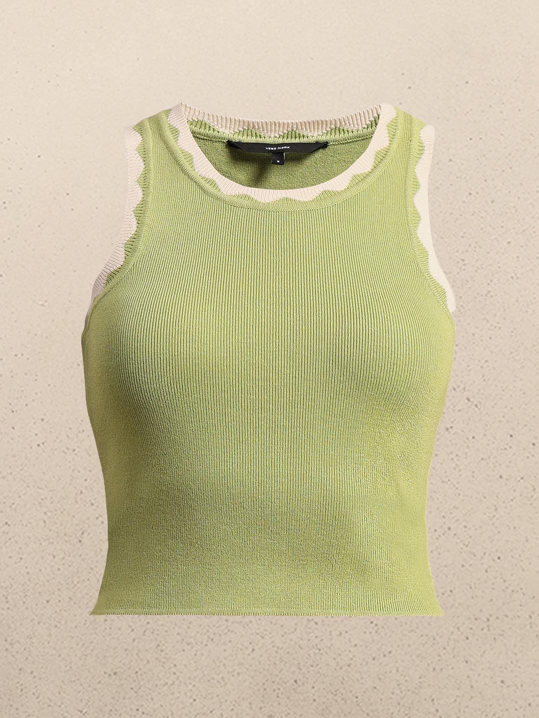 Green Knitted Cropped Top