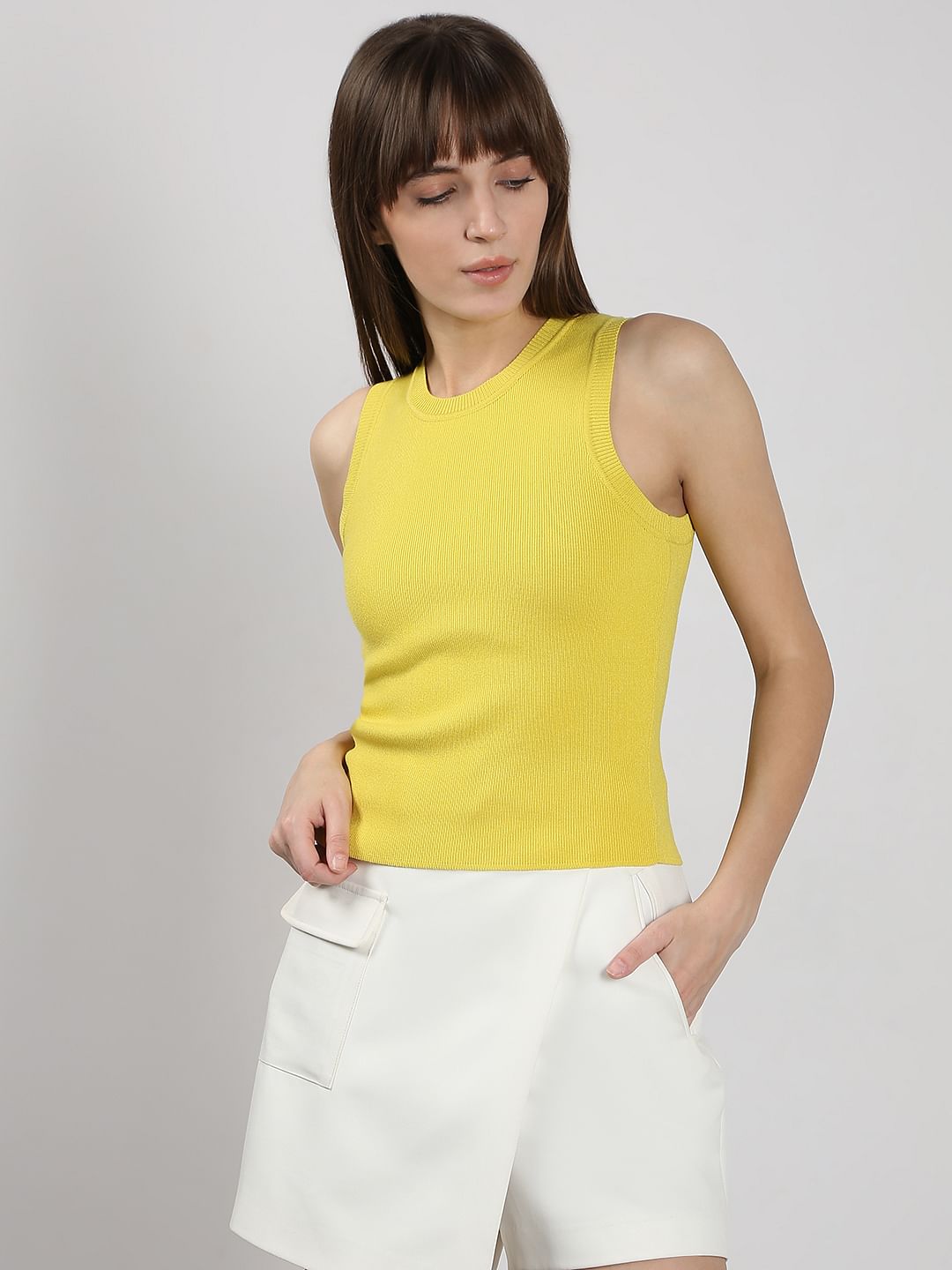 Yellow Sleeveless Top