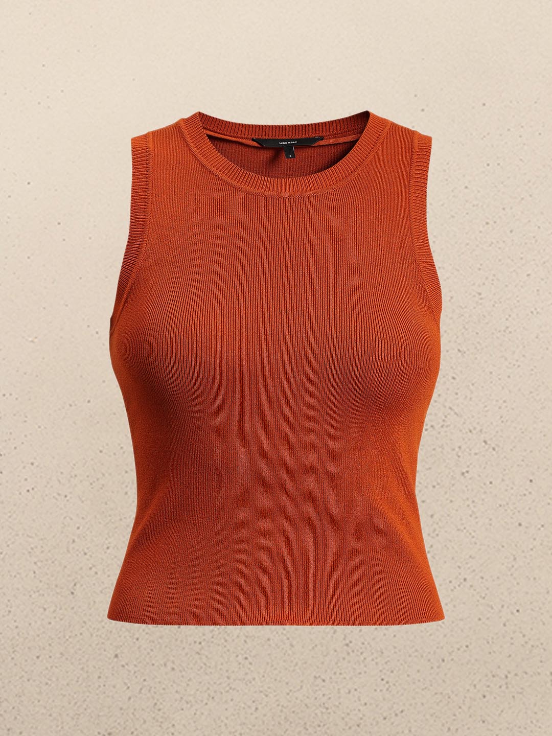 Umber Round Neck Knitted Top