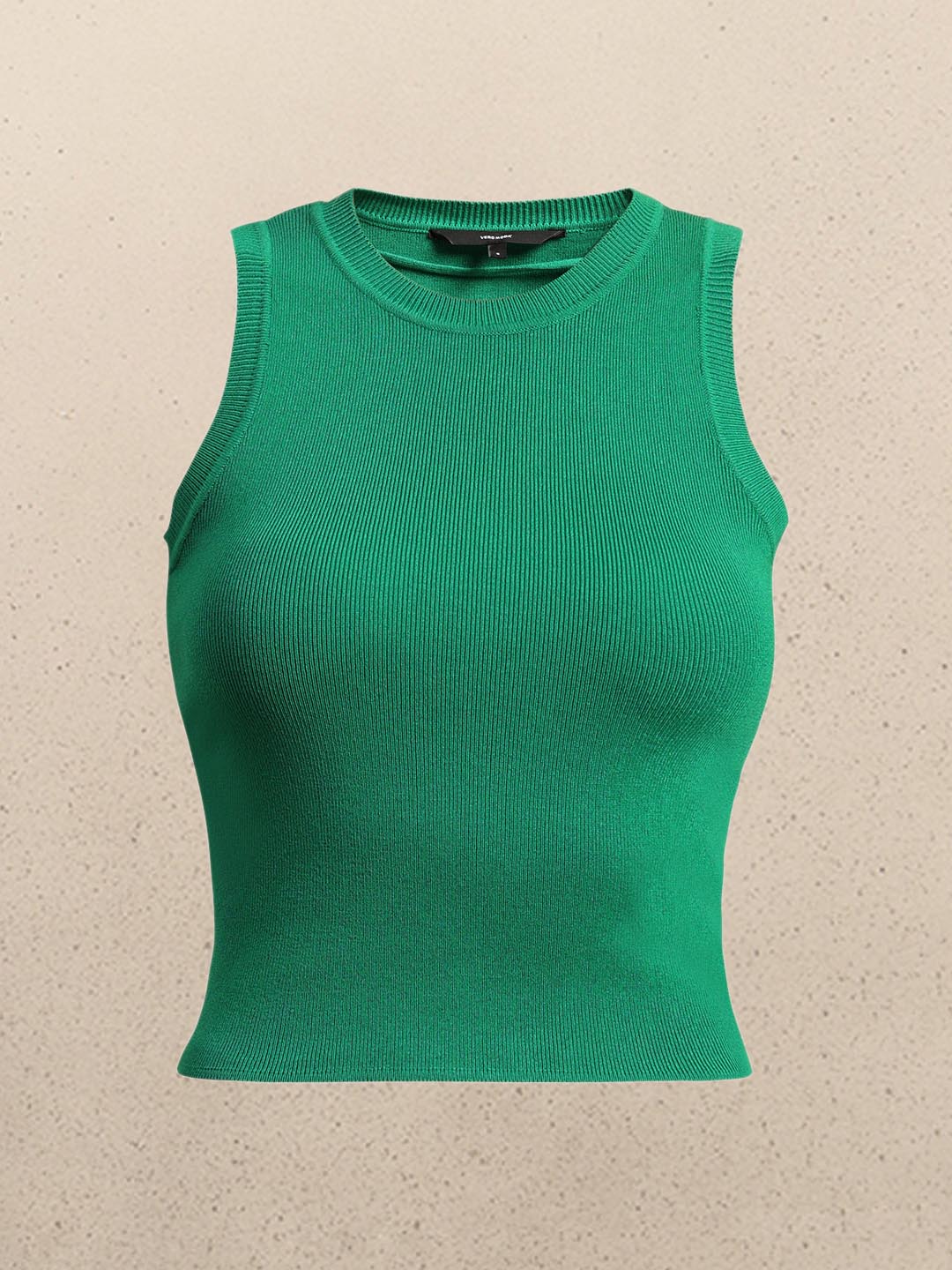 Green Round Neck Knitted Top