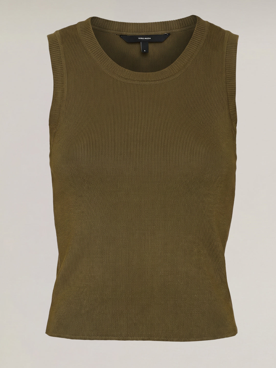 Green Ribbed Knit Top