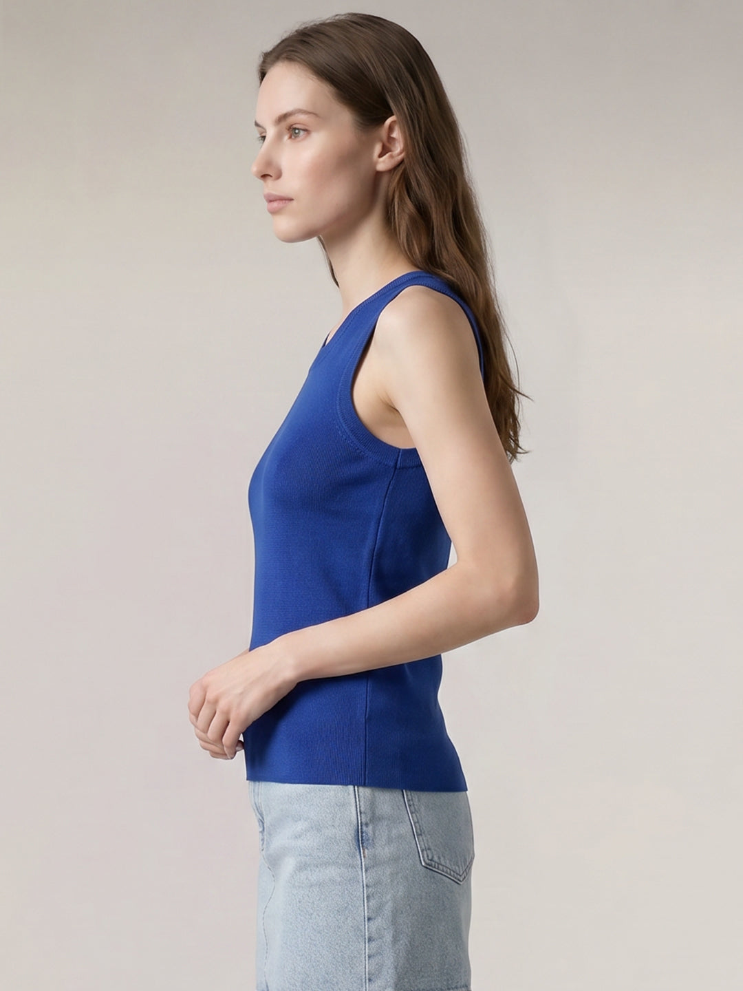Dark Blue Sleeveless Top