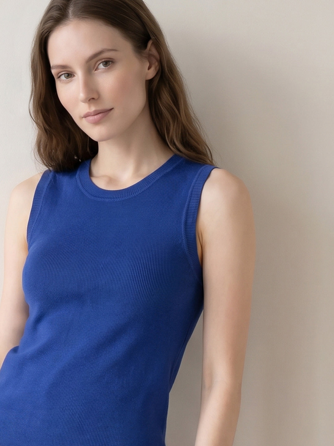 Dark Blue Sleeveless Top