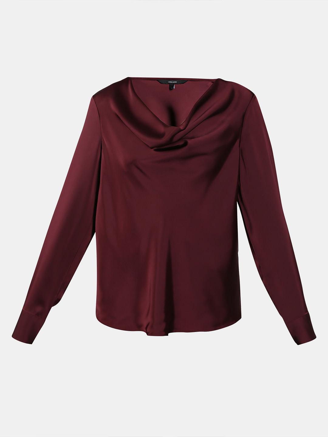Dark Red Cowl Neck Top