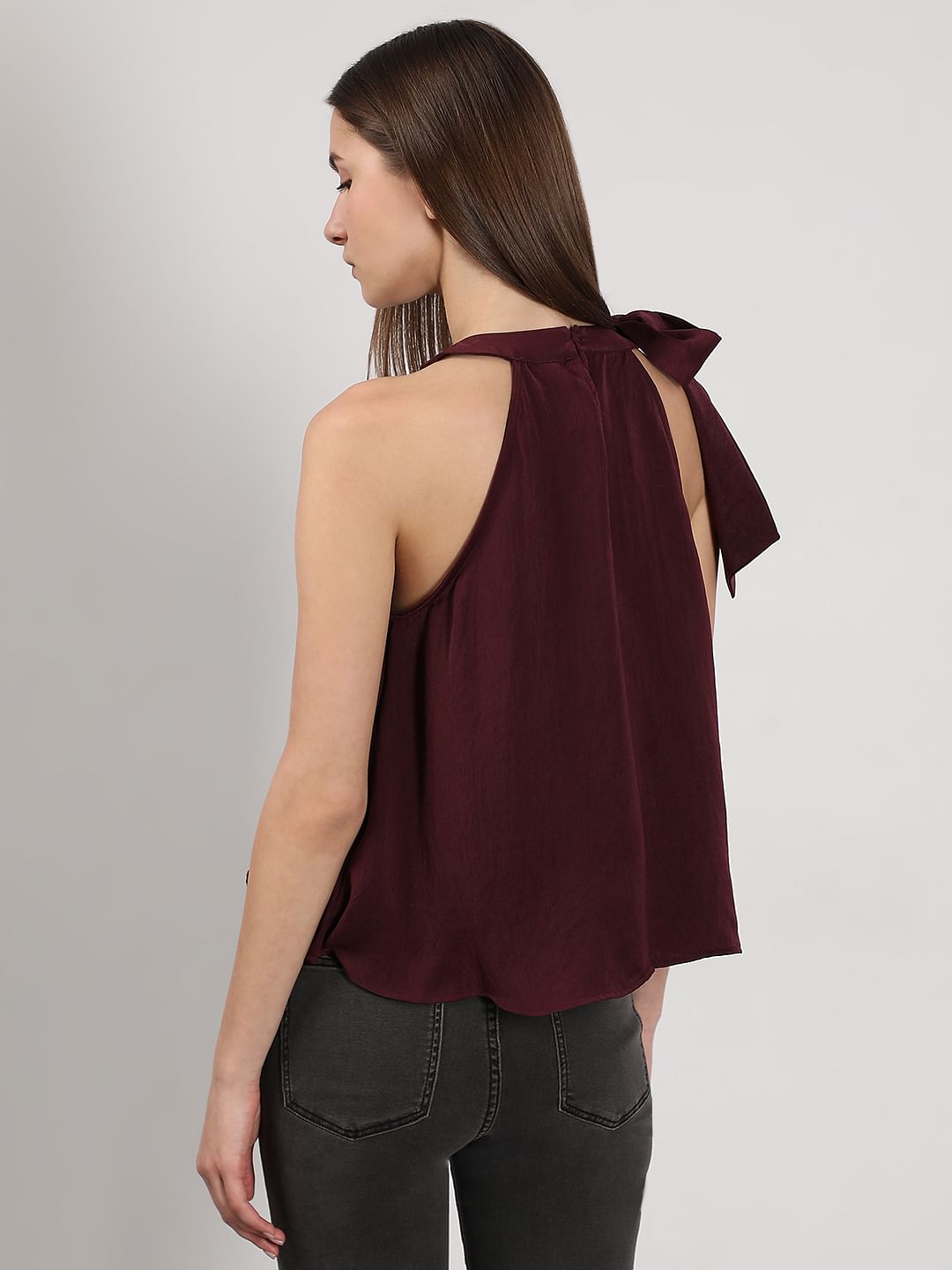 Maroon Tie-Up Top