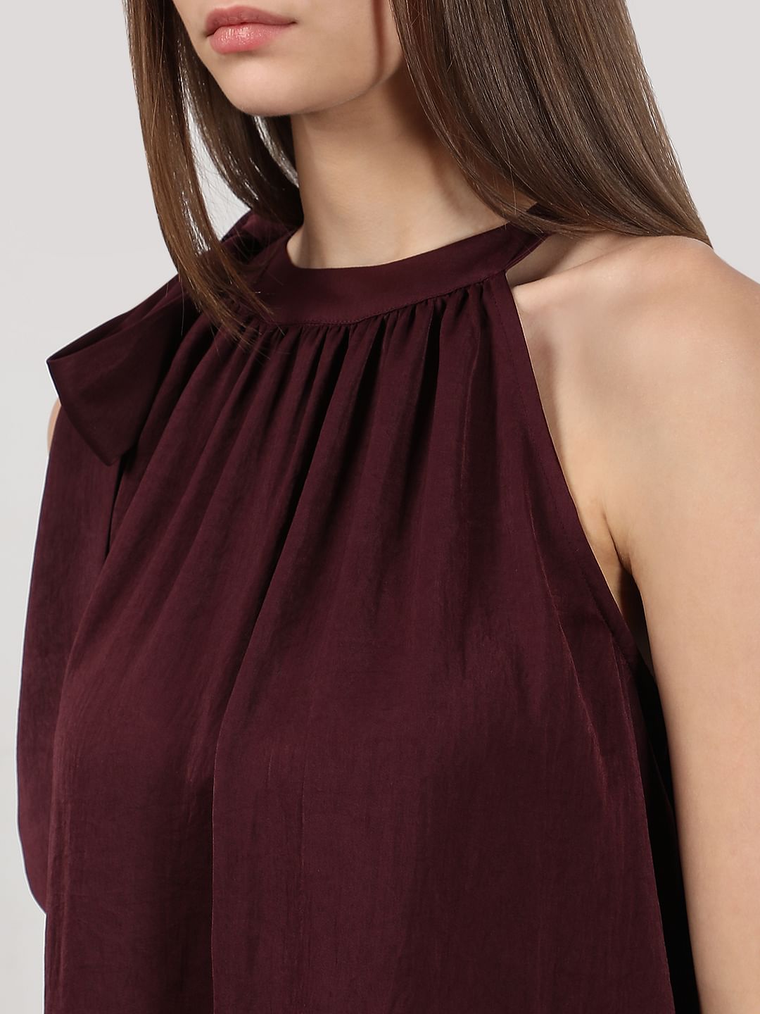 Maroon Tie-Up Top
