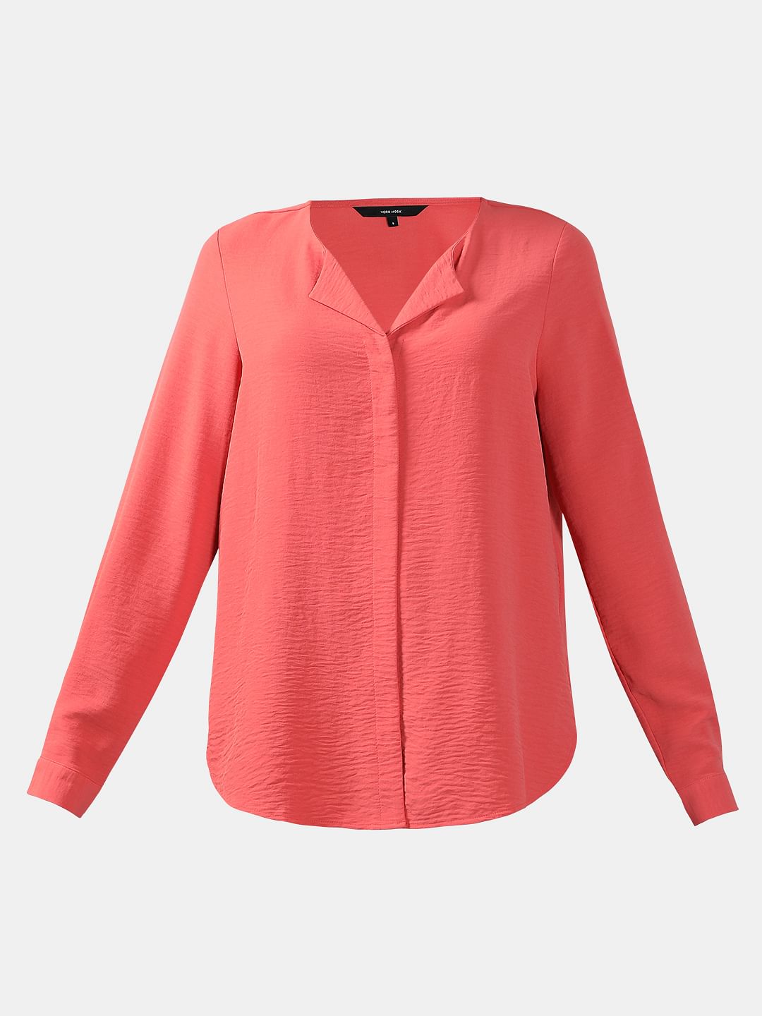 Peach V Neck Shirt