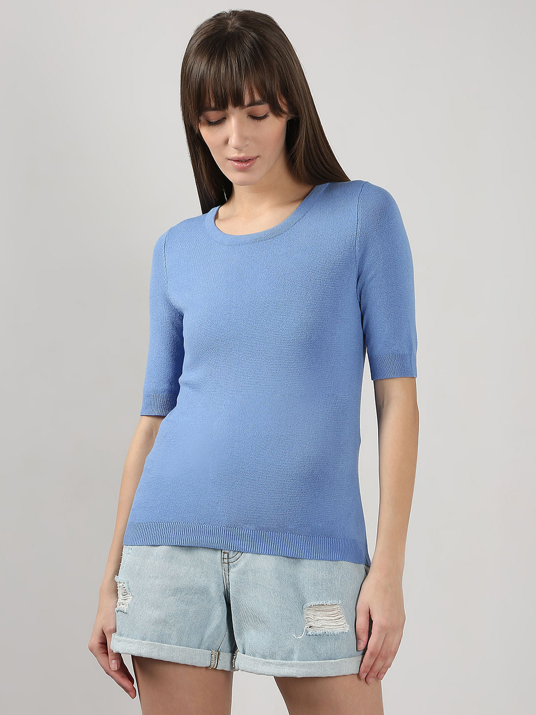 Blue Knitted Top