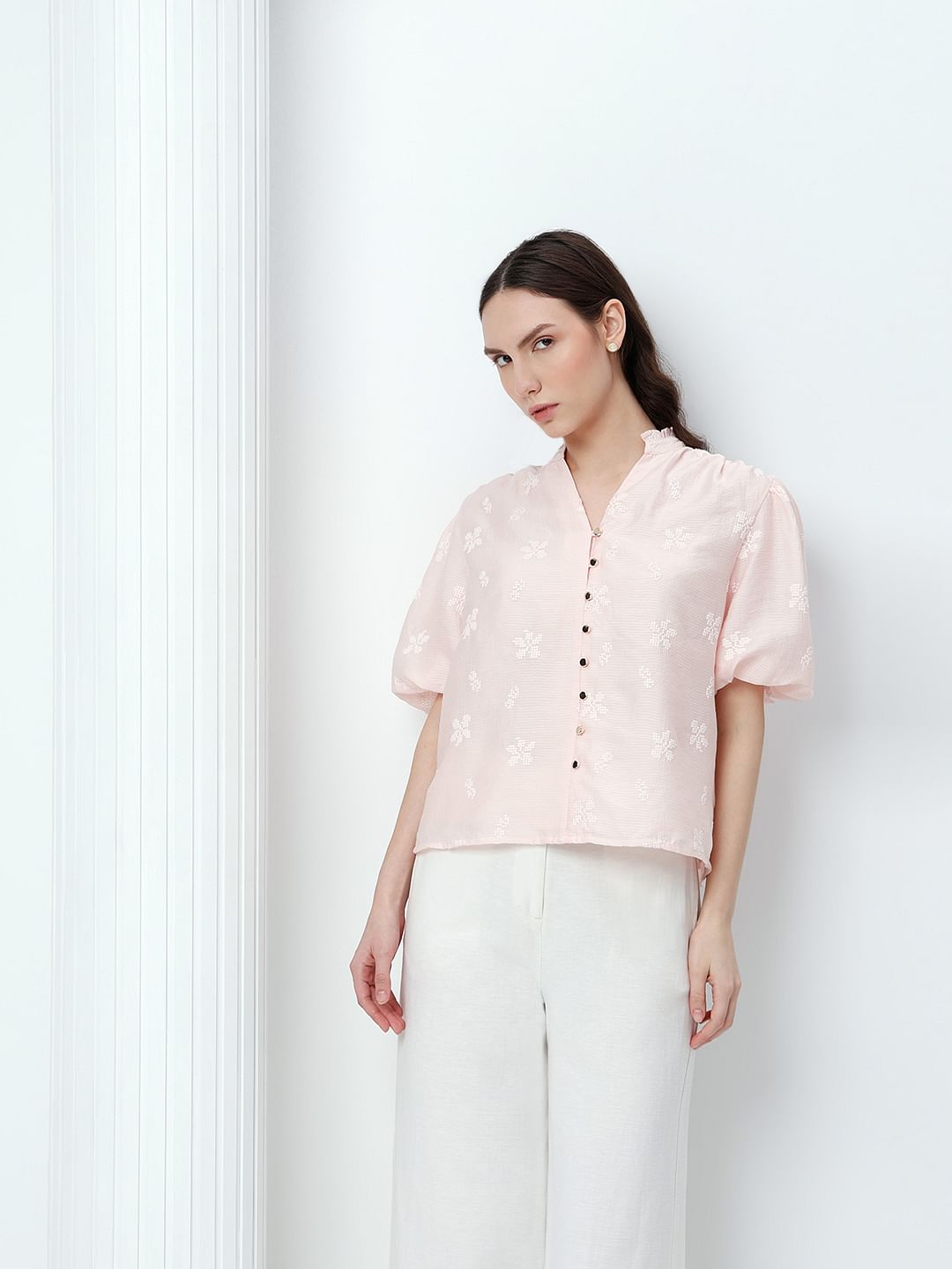 Pink Embroidered Top