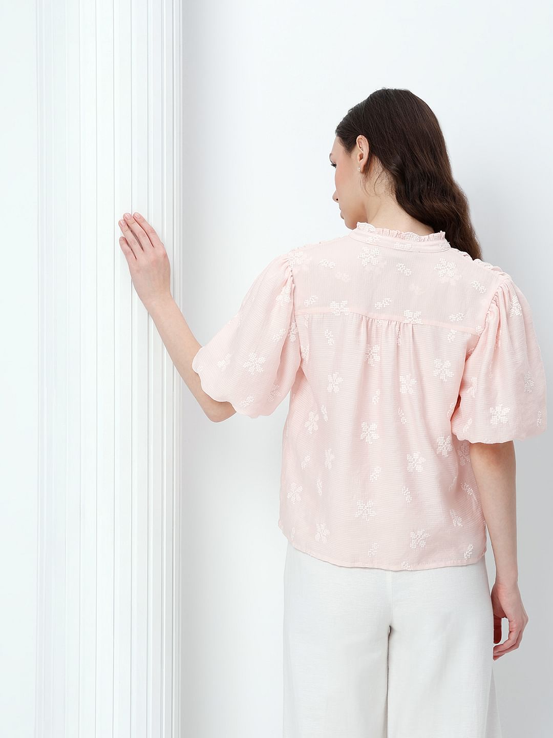Pink Embroidered Top